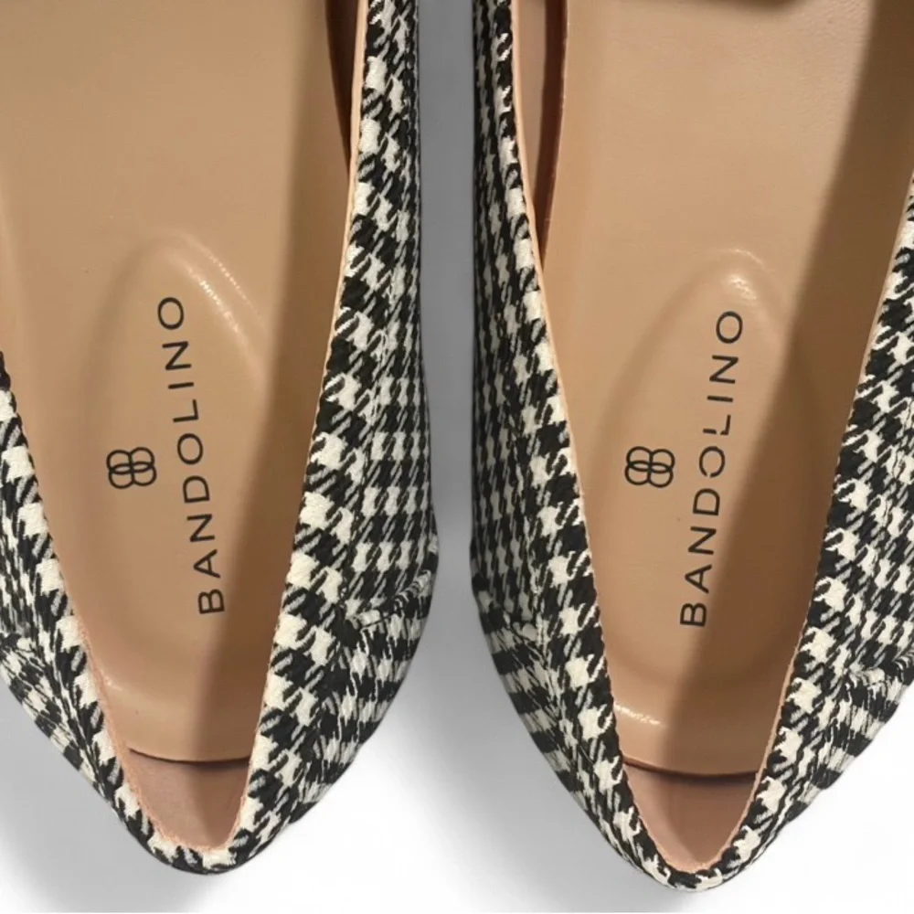 Women’s Bandolino Black and White Houndstooth Slip-On Bow Loafers Sz 7.5 - Picture 7 of 12